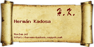 Hermán Kadosa névjegykártya